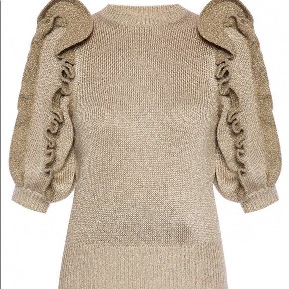 KNITTED SWEATER WITH RUFFLE ACCENTS - Picture 1 of 5